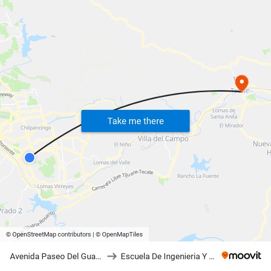 Avenida Paseo Del Guaycura, 23 to Escuela De Ingenieria Y Negocios map