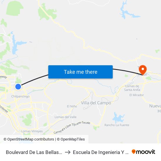 Boulevard De Las Bellas Artes, Lb to Escuela De Ingenieria Y Negocios map