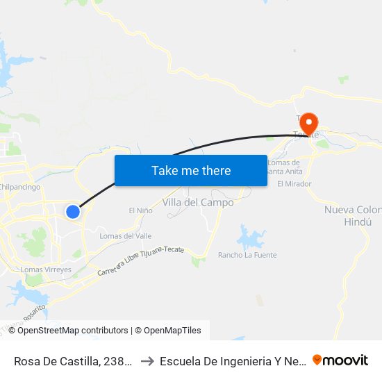 Rosa De Castilla, 23853h20 to Escuela De Ingenieria Y Negocios map