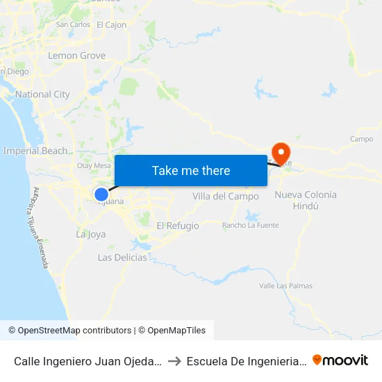 Calle Ingeniero Juan Ojeda Robles, 710_2 to Escuela De Ingenieria Y Negocios map