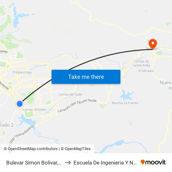 Bulevar Simon Bolivar, 19000 to Escuela De Ingenieria Y Negocios map