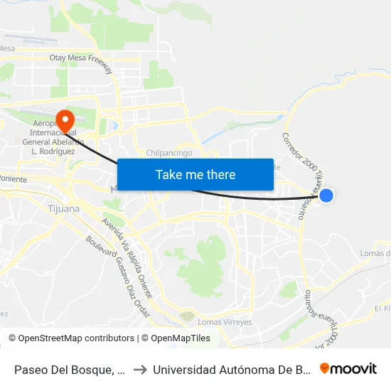 Paseo Del Bosque, 25227_22 to Universidad Autónoma De Baja California map