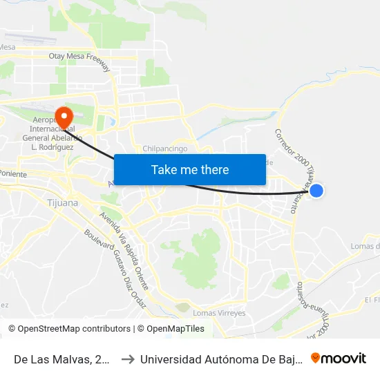 De Las Malvas, 25226_44 to Universidad Autónoma De Baja California map