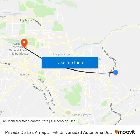 Privada De Las Amapolas, 25166_1 to Universidad Autónoma De Baja California map