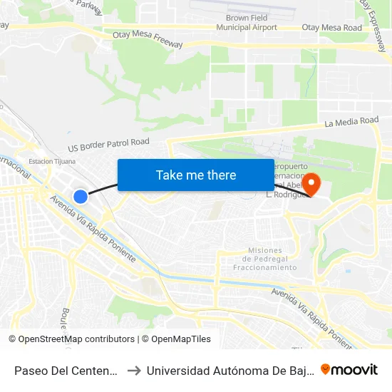Paseo Del Centenario, 1_C to Universidad Autónoma De Baja California map