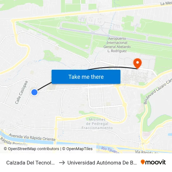 Calzada Del Tecnológico, 1_1 to Universidad Autónoma De Baja California map