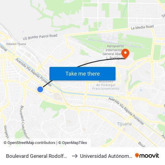 Boulevard General Rodolfo Sánchez Taboada, 894 to Universidad Autónoma De Baja California map
