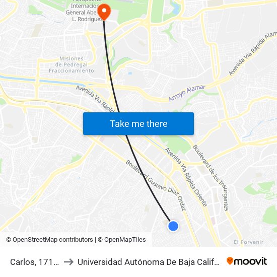 Carlos, 17131 to Universidad Autónoma De Baja California map