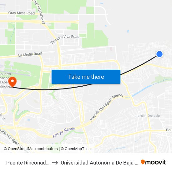 Puente Rinconada, 623 to Universidad Autónoma De Baja California map