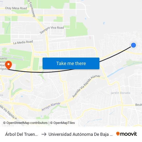 Árbol Del Trueno, 726 to Universidad Autónoma De Baja California map