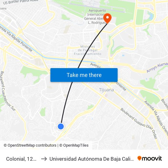 Colonial, 12248 to Universidad Autónoma De Baja California map