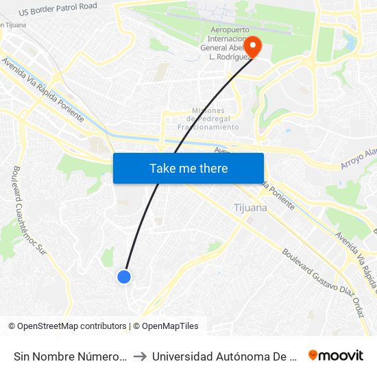 Sin Nombre Número 616, 5867 to Universidad Autónoma De Baja California map