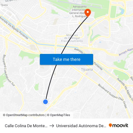 Calle Colina De Montecarlo, 12502 to Universidad Autónoma De Baja California map