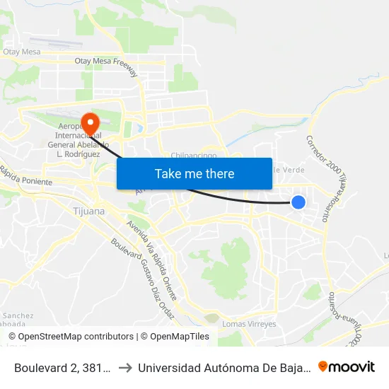 Boulevard 2, 3815_M54 to Universidad Autónoma De Baja California map