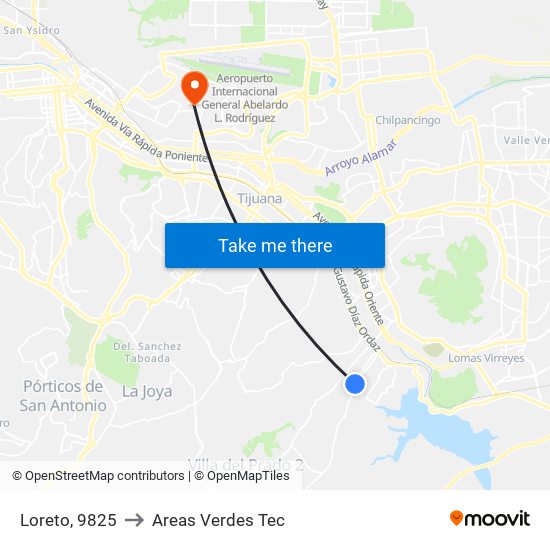 Loreto, 9825 to Areas Verdes Tec map