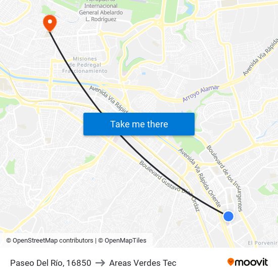 Paseo Del Río, 16850 to Areas Verdes Tec map