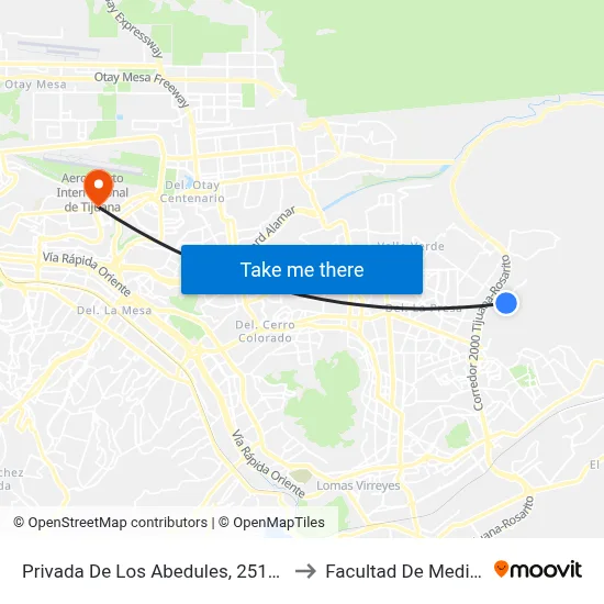 Privada De Los Abedules, 25165_25 to Facultad De Medicina map