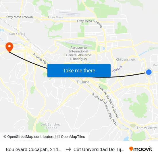 Boulevard Cucapah, 21451_1 to Cut Universidad De Tijuana map