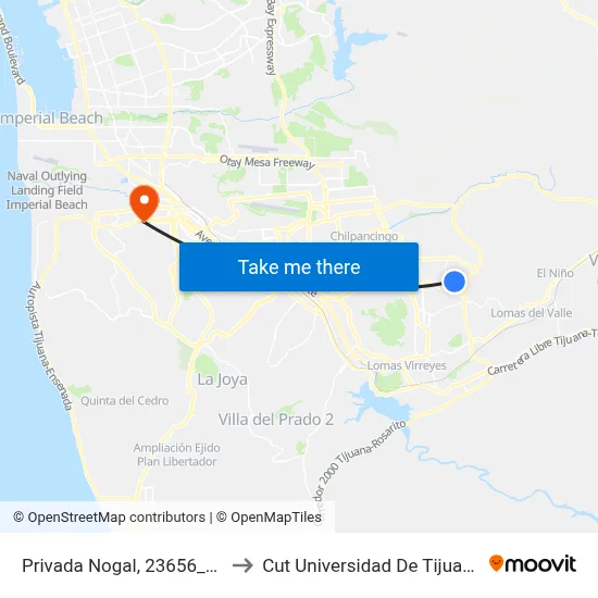 Privada Nogal, 23656_E1 to Cut Universidad De Tijuana map