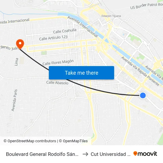 Boulevard General Rodolfo Sánchez Taboada, 2_B to Cut Universidad De Tijuana map