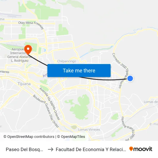 Paseo Del Bosque, 25227_22 to Facultad De Economia Y Relaciones Internacionales map