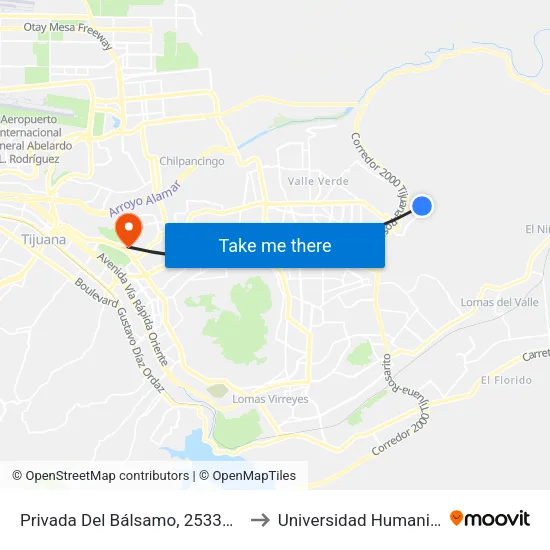 Privada Del Bálsamo, 25336_32 to Universidad Humanitas map
