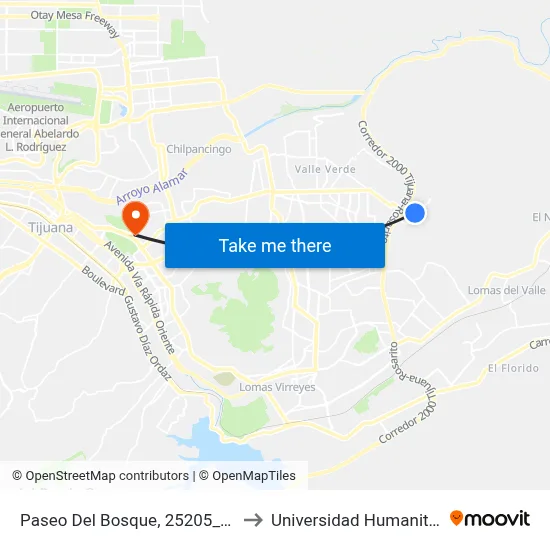 Paseo Del Bosque, 25205_H4 to Universidad Humanitas map