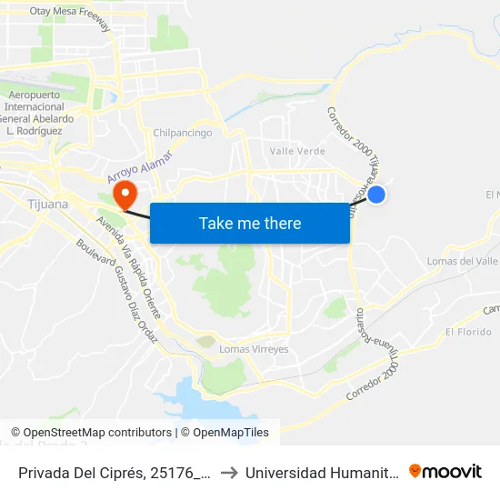 Privada Del Ciprés, 25176_31 to Universidad Humanitas map