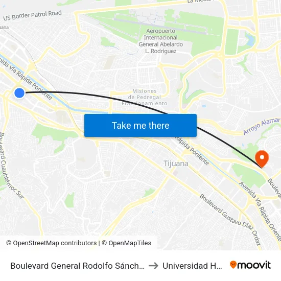 Boulevard General Rodolfo Sánchez Taboada, 2_B to Universidad Humanitas map
