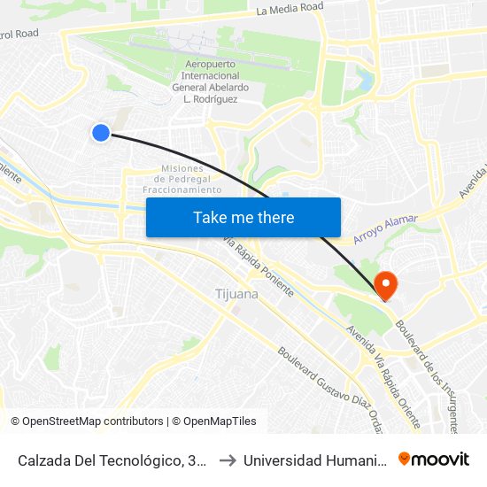 Calzada Del Tecnológico, 302a to Universidad Humanitas map