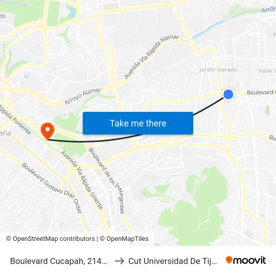 Boulevard Cucapah, 21451_1 to Cut Universidad De Tijuana map