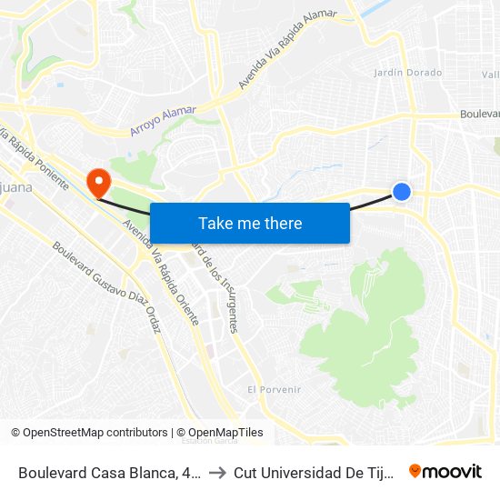 Boulevard Casa Blanca, 4423 to Cut Universidad De Tijuana map
