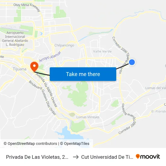 Privada De Las Violetas, 28286_7 to Cut Universidad De Tijuana map