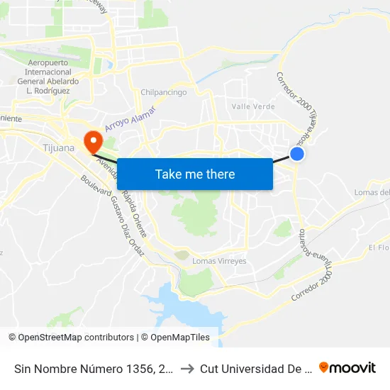 Sin Nombre Número 1356, 24366_E47 to Cut Universidad De Tijuana map