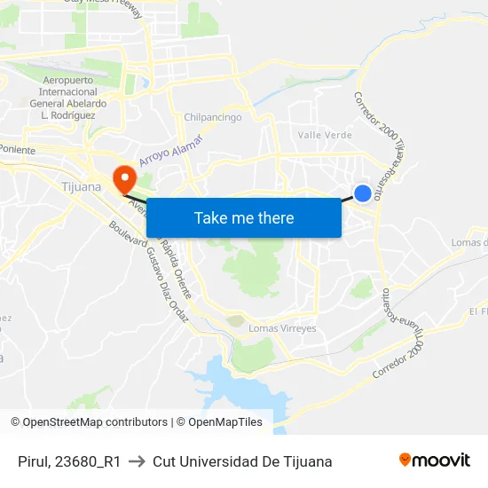 Pirul, 23680_R1 to Cut Universidad De Tijuana map