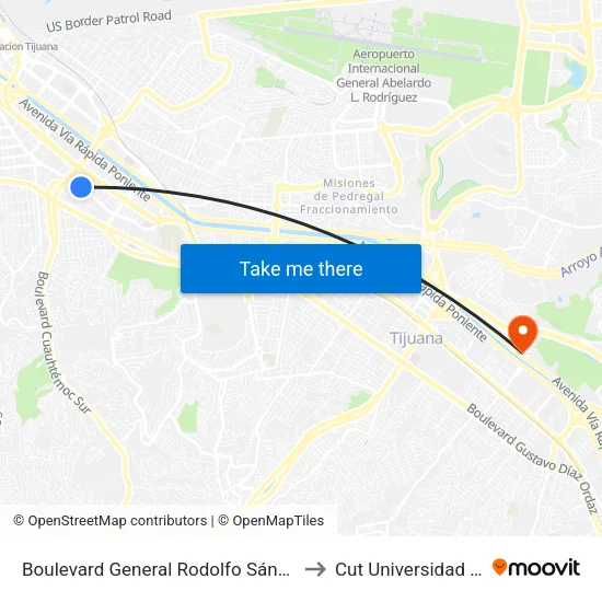 Boulevard General Rodolfo Sánchez Taboada, 2_B to Cut Universidad De Tijuana map
