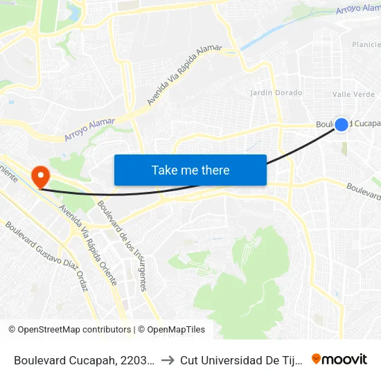 Boulevard Cucapah, 22036_12 to Cut Universidad De Tijuana map