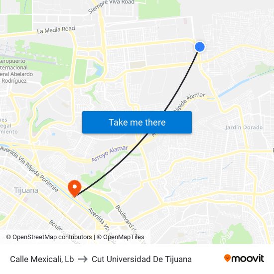 Calle Mexicali, Lb to Cut Universidad De Tijuana map