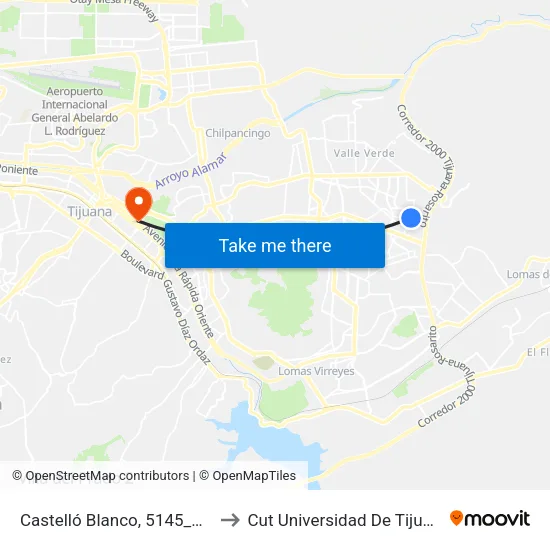Castelló Blanco, 5145_R80 to Cut Universidad De Tijuana map
