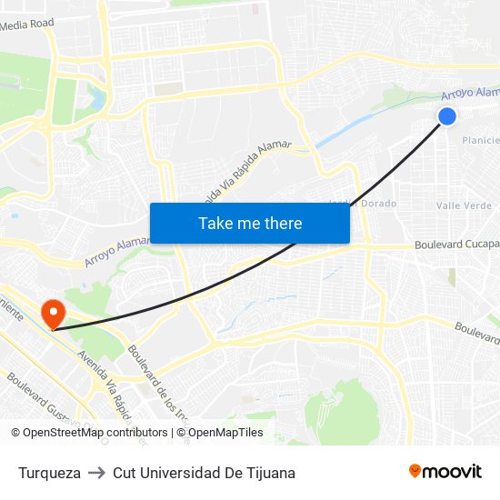 Turqueza to Cut Universidad De Tijuana map