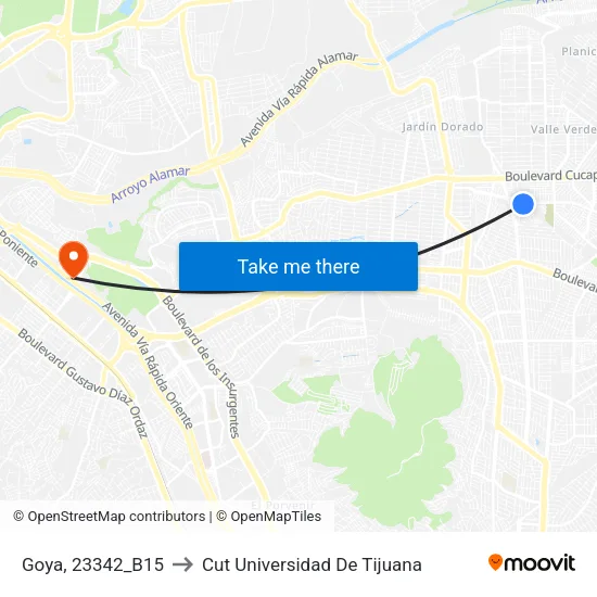 Goya, 23342_B15 to Cut Universidad De Tijuana map