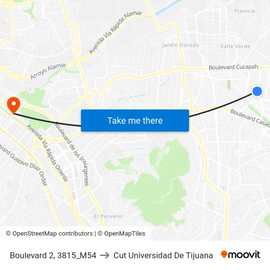 Boulevard 2, 3815_M54 to Cut Universidad De Tijuana map