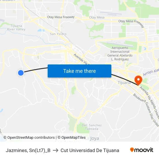 Jazmines, Sn(Lt7)_B to Cut Universidad De Tijuana map