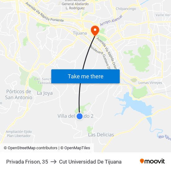 Privada Frison, 35 to Cut Universidad De Tijuana map