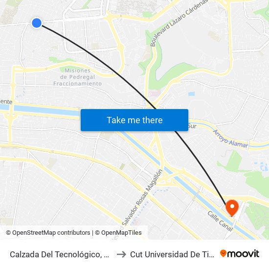 Calzada Del Tecnológico, 13420 to Cut Universidad De Tijuana map