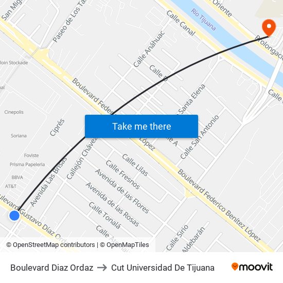 Boulevard Diaz Ordaz to Cut Universidad De Tijuana map