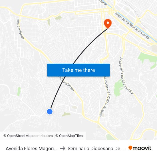 Avenida Flores Magón, 5701 to Seminario Diocesano De Tijuana map