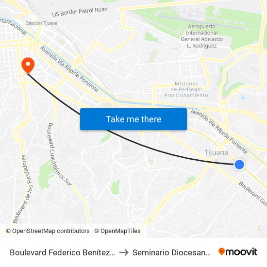 Boulevard Federico Benítez López, 15102 to Seminario Diocesano De Tijuana map