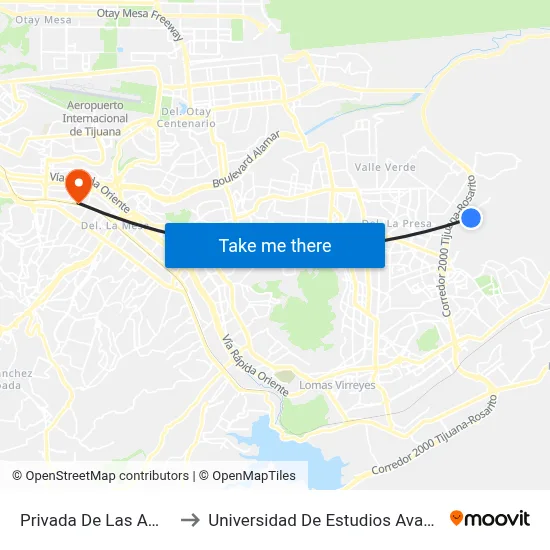 Privada De Las Amapolas, 25166_1 to Universidad De Estudios Avanzados Campus La Mesa map