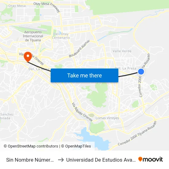Sin Nombre Número 1356, 24366_E47 to Universidad De Estudios Avanzados Campus La Mesa map